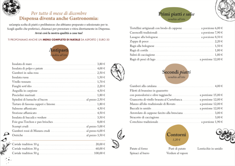 MENU ASPORTO GASTRONOMIA Natale2019